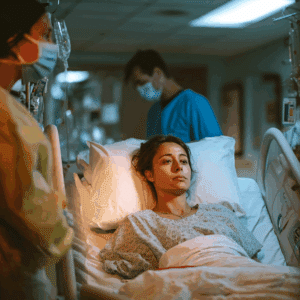 A commercial truck accident victim in hospital