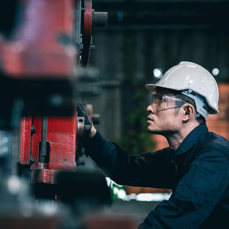 Industrial Press being inspected